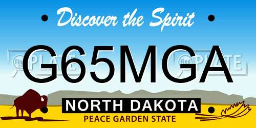 G65MGA North Dakota License Plate