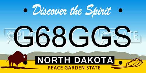 G68GGS North Dakota License Plate
