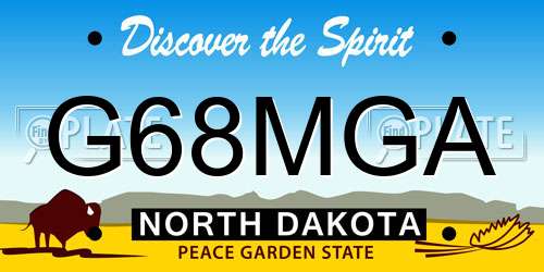 G68MGA North Dakota License Plate