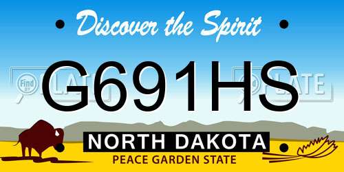 G691HS North Dakota License Plate