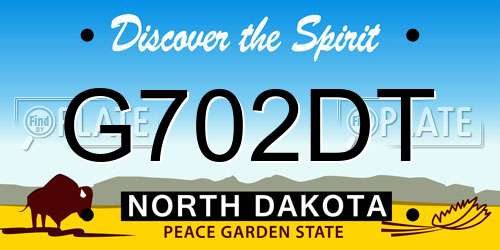 G702DT North Dakota License Plate