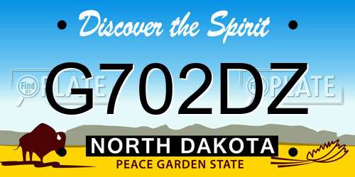 G702DZ North Dakota License Plate