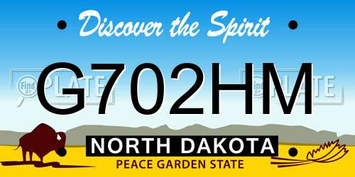 G702HM North Dakota License Plate