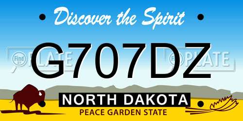 G707DZ North Dakota License Plate
