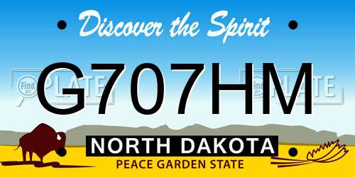 G707HM North Dakota License Plate