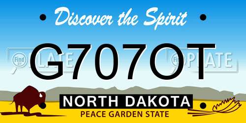 G707OT North Dakota License Plate