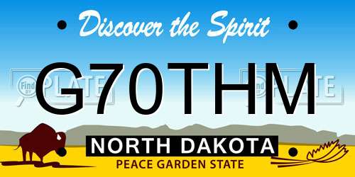 G70THM North Dakota License Plate