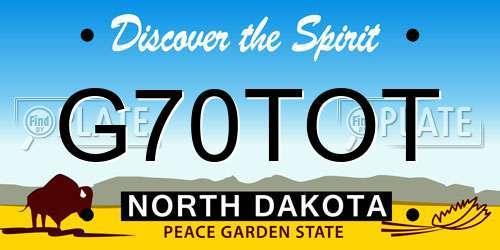 G70TOT North Dakota License Plate