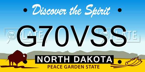 G70VSS North Dakota License Plate