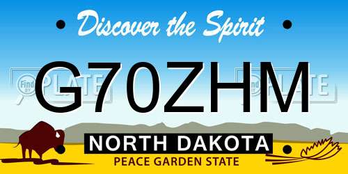 G70ZHM North Dakota License Plate
