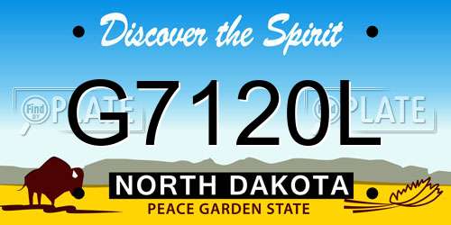 G7120L North Dakota License Plate