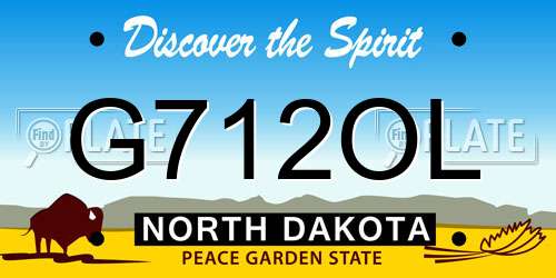 G712OL North Dakota License Plate