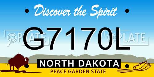 G7170L North Dakota License Plate