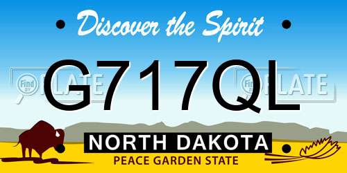 G717QL North Dakota License Plate