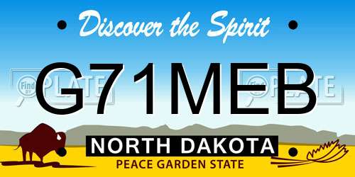 G71MEB North Dakota License Plate
