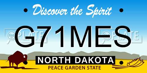 G71MES North Dakota License Plate