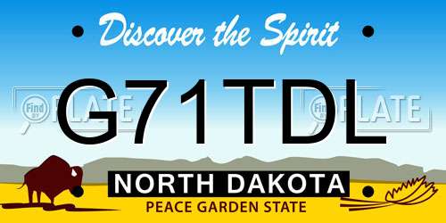 G71TDL North Dakota License Plate