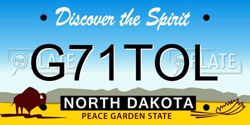 G71TOL North Dakota License Plate