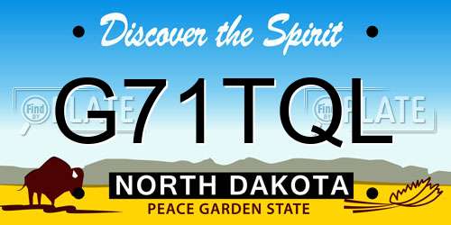 G71TQL North Dakota License Plate
