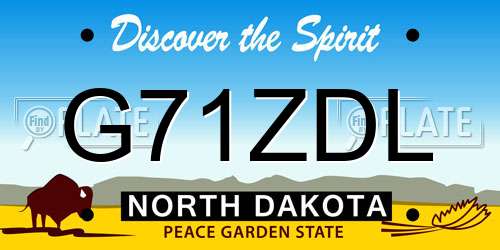 G71ZDL North Dakota License Plate