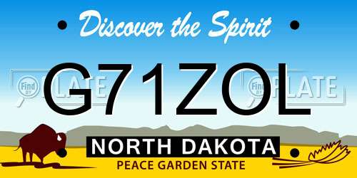 G71ZOL North Dakota License Plate