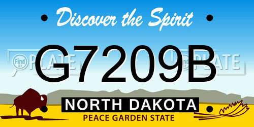 G7209B North Dakota License Plate