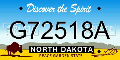 G72518A North Dakota License Plate