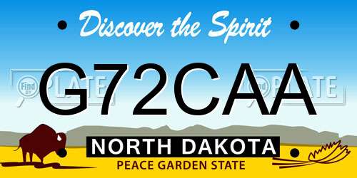 G72CAA North Dakota License Plate