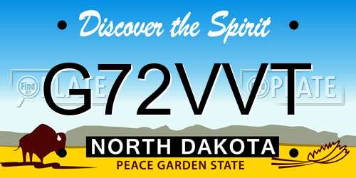 G72VVT North Dakota License Plate