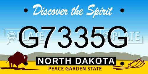 G7335G North Dakota License Plate