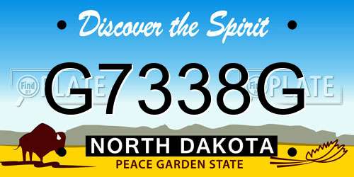 G7338G North Dakota License Plate