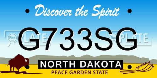 G733SG North Dakota License Plate
