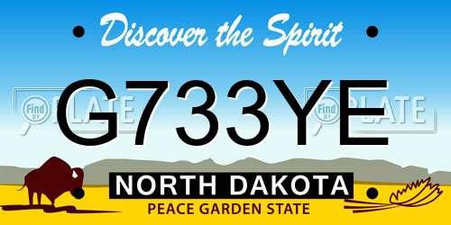 G733YE North Dakota License Plate