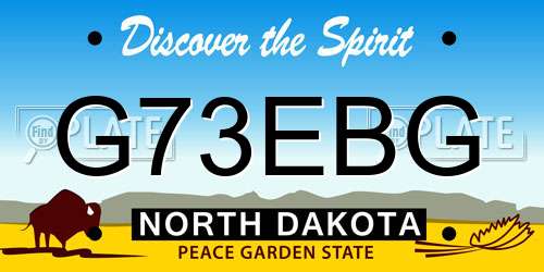 G73EBG North Dakota License Plate