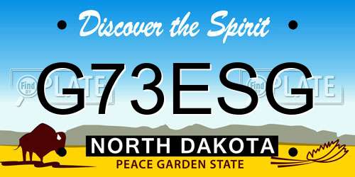 G73ESG North Dakota License Plate