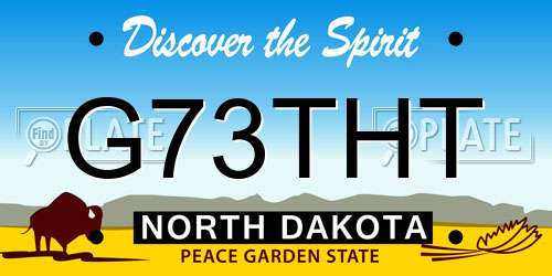 G73THT North Dakota License Plate
