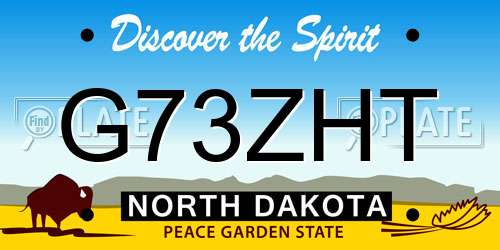 G73ZHT North Dakota License Plate