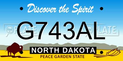 G743AL North Dakota License Plate
