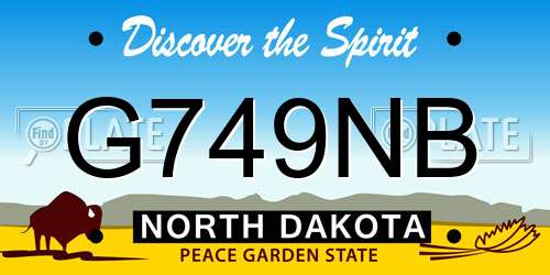 G749NB North Dakota License Plate