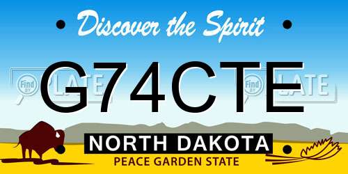 G74CTE North Dakota License Plate