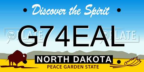 G74EAL North Dakota License Plate