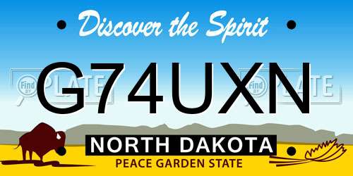 G74UXN North Dakota License Plate