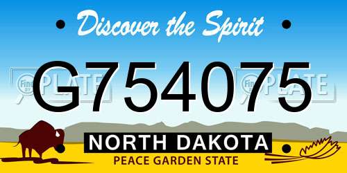 G754075 North Dakota License Plate