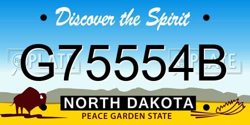 G75554B North Dakota License Plate