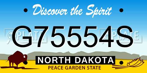 G75554S North Dakota License Plate