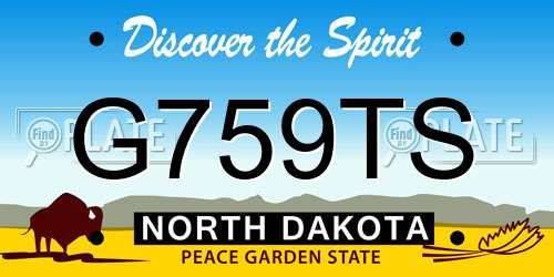 G759TS North Dakota License Plate