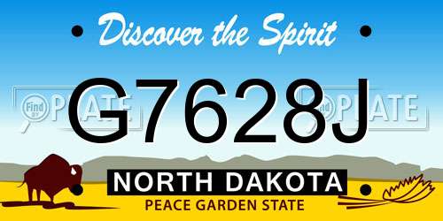 G7628J North Dakota License Plate