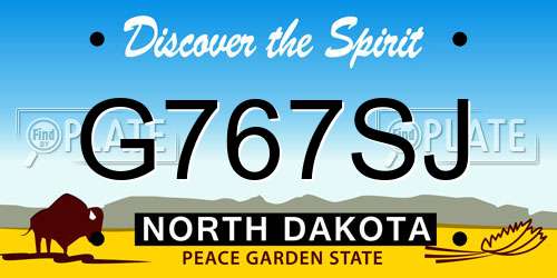 G767SJ North Dakota License Plate