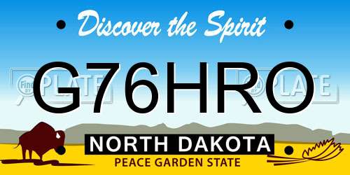G76HRO North Dakota License Plate