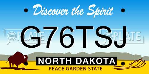 G76TSJ North Dakota License Plate